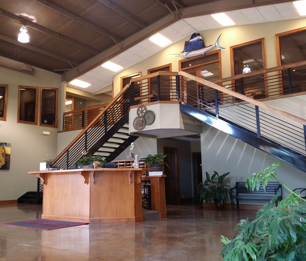 The lobby of the Ranew's Companies corporate office in Milner, Georgia